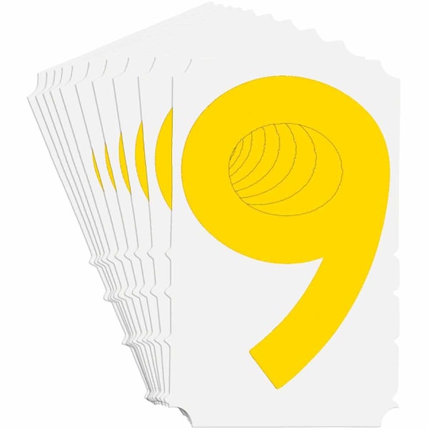 Brady Quik-Align 5110 Series Polyester 3 in Lbl Legend: 9 Yellow 10PK 5110P-9 - main